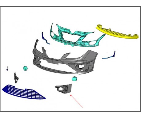 Ensemble grilles latérales antibrouillards (gche+drte)