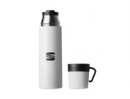 Bouteille Isotherme avec tasse SEAT Blanche