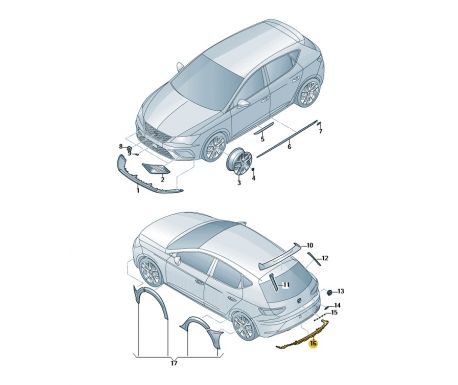 Diffuseur arrière seat leon Cupra R